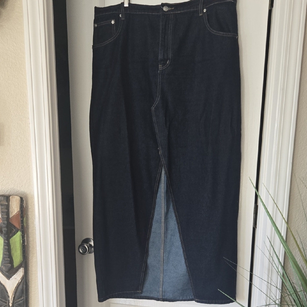 Fashion Nova Blue Denim Skirt